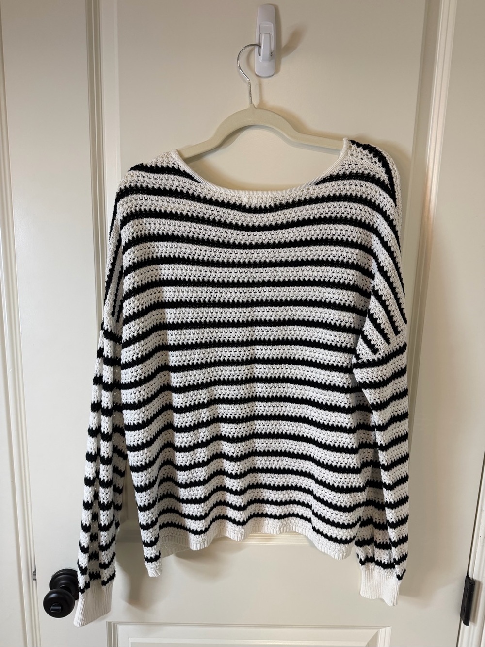 BLU PEPPER Striped Black and White Boatneck Sweater - Women - Picture 7 of 7